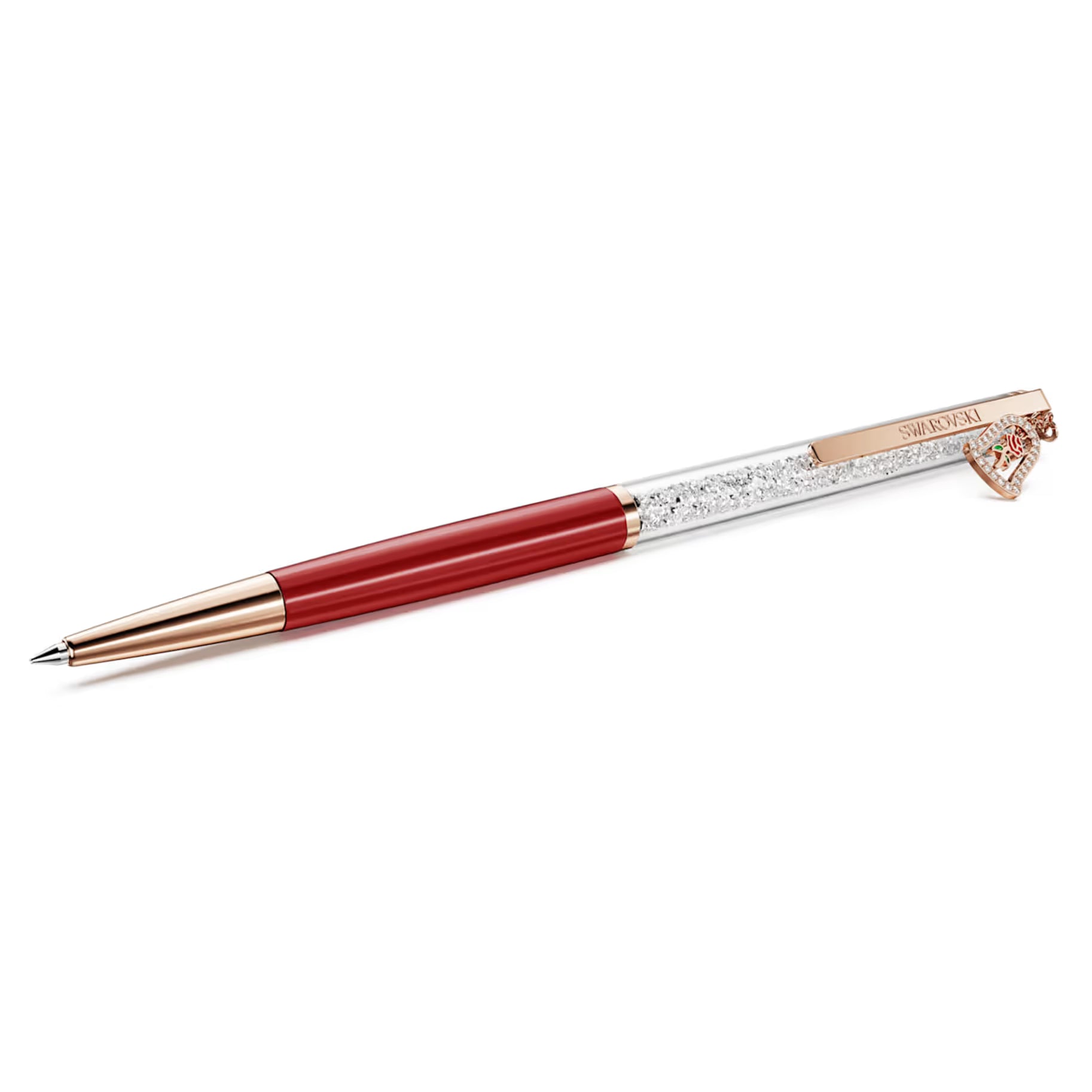 Penna a sfera Crystalline Campana, Laccato rosso, placcato oro rosa
