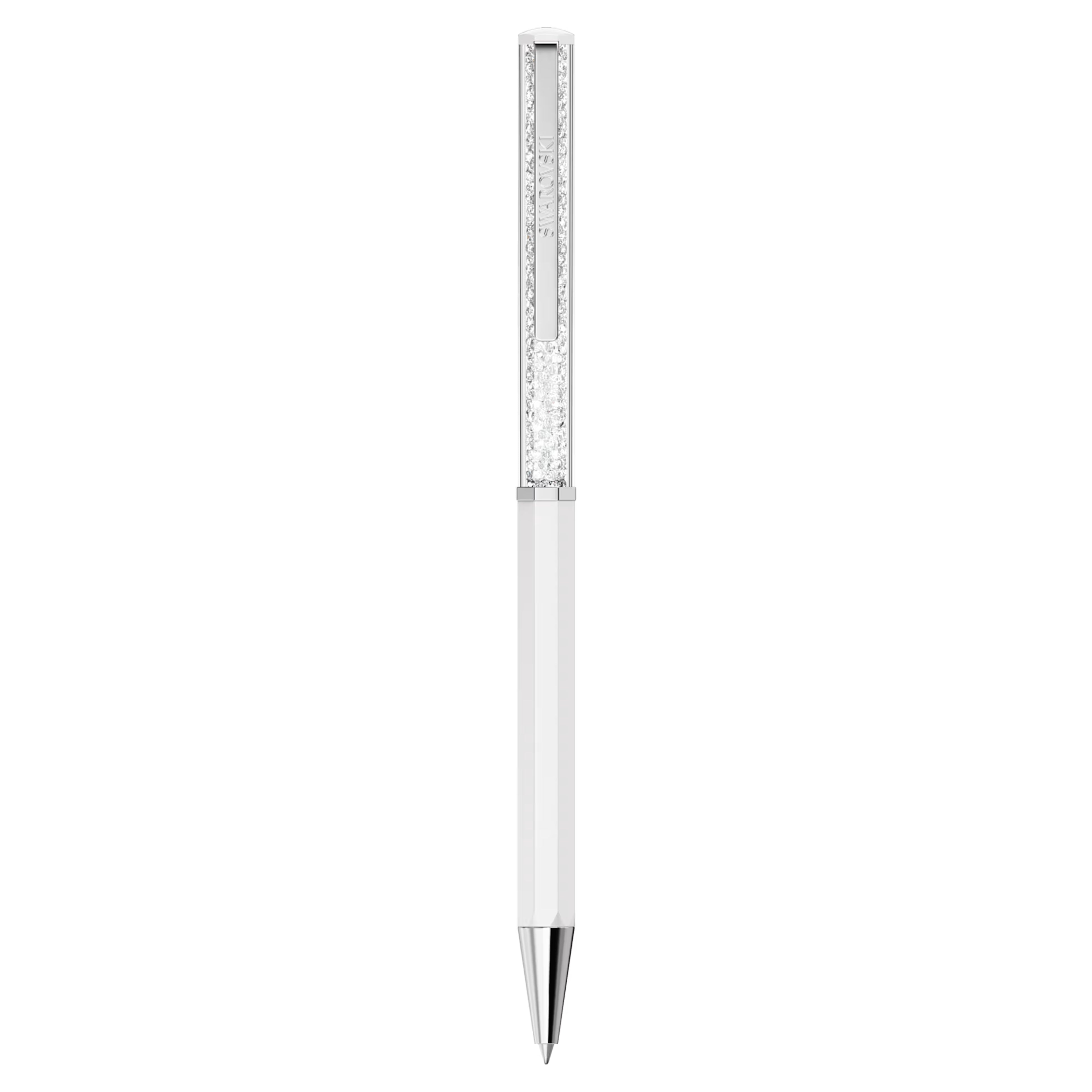 Penna a sfera Crystalline Laccato bianco, cromato