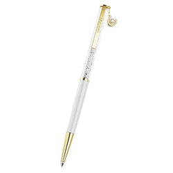Penna a sfera Crystalline Ferro Di Cavallo Bianco Laccato bianco placcato color oro - PENNE