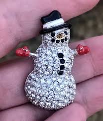 PIN *SNOWMAN* SWAROVSKI - PUPAZZO DI NEVE - SPILLE