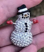 PIN *SNOWMAN* SWAROVSKI - PUPAZZO DI NEVE - SPILLE