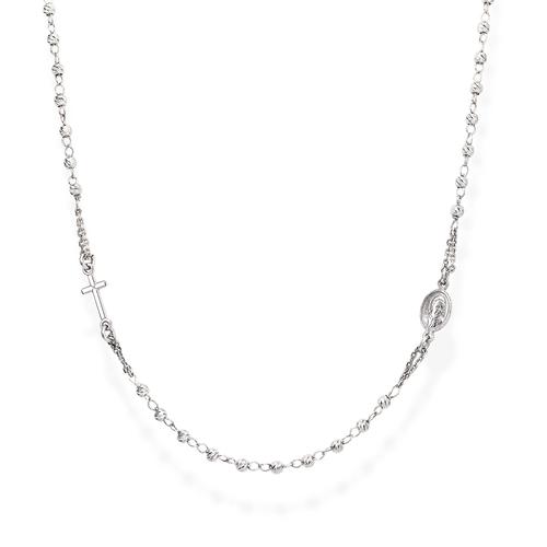 Rosario Girocollo Argento Diamantato
