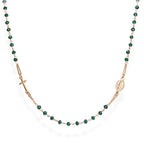 Rosario Girocollo Cristalli Verde Bottiglia