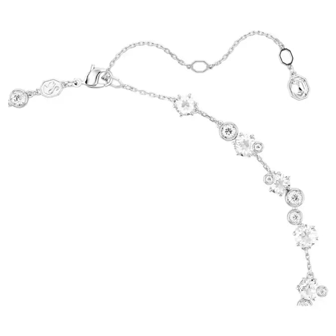 Set Gioielli Swarovski Constella Collana Bracciale e Orecchini a Lobo Placcatura Rodio e Cristalli Bianchi SET