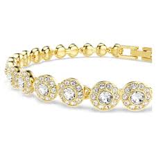 Set Una Angelic Taglio Round Bianco Placcato color oro - COLLANA