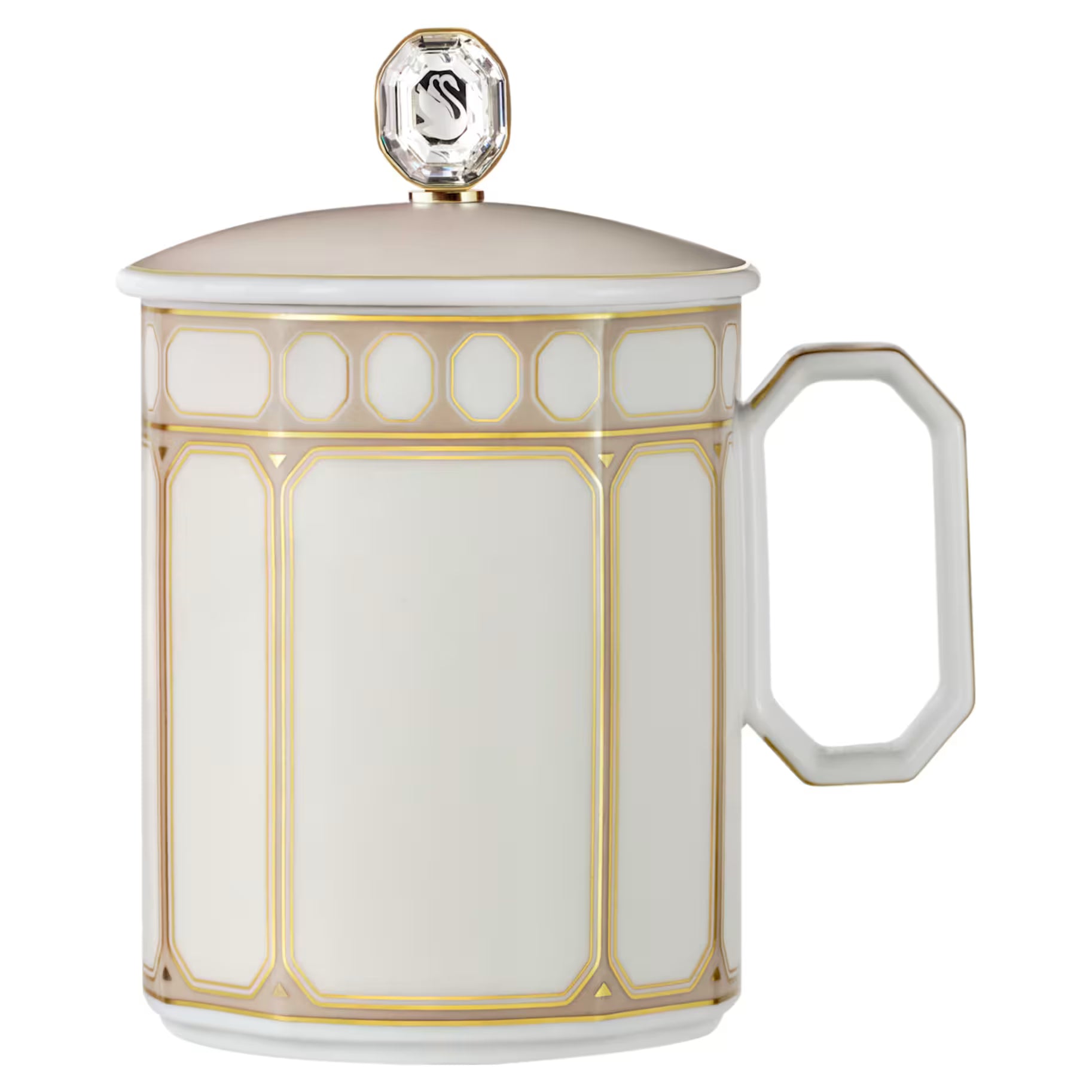 Tazza Signum con coperchio Porcellana, Beige