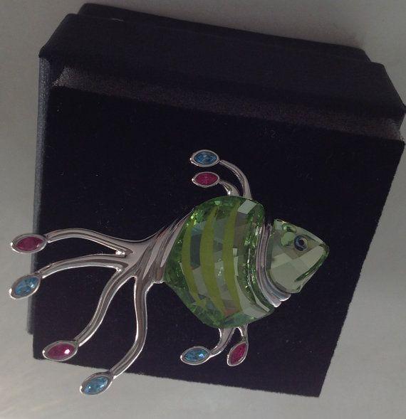 Spilla Pesce verde Swarovski