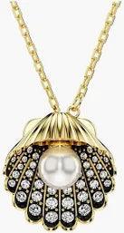 Swarovski 5683968 Pendente a Y Idyllia Crystal Pearl Conchiglia Bianco Oro