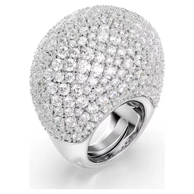 Swarovski Anello Cocktail Sublima Grande Bianco Placcato Rodio - 50-55 - ANELLI