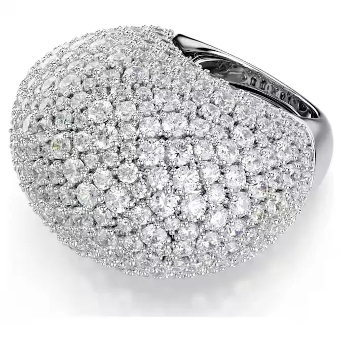 Swarovski Anello Cocktail Sublima Grande Bianco Placcato Rodio - ANELLI