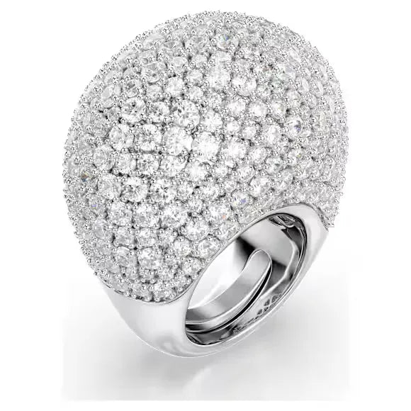 Swarovski Anello Cocktail Sublima Grande Bianco Placcato Rodio - ANELLI