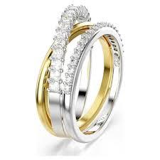 Swarovski Anello Hyperbola Taglio misto, Bianco, Mix di finiture