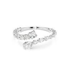 Swarovski - Bracciale rigido Matrix, Taglio misto, Bianco, Placcato rodio Ref. 5692527