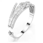 Swarovski Bracciale Rigido Matrix | Taglio Misto Placcato Rodio Bianco - S - BRACCIALE