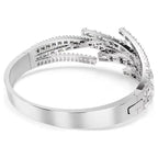 Swarovski Bracciale Rigido Matrix | Taglio Misto Placcato Rodio Bianco - BRACCIALE