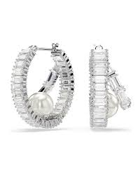 Swarovski CAPSULE White Tone Rhodium Plated Hoop Earring - ORECCHINI