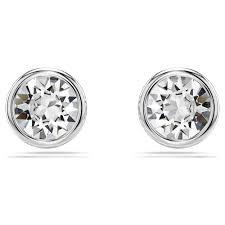 Swarovski Orecchini a lobo Imber Taglio Round, Bianchi, Placcato rodio