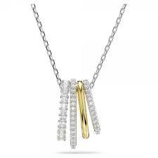 Swarovski Pendente Hyperbola Taglio misto, Bianco, Mix di finiture