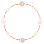 Swarovski Remix Collection Round Pearl Strand bianco, Placcato oro rosa
