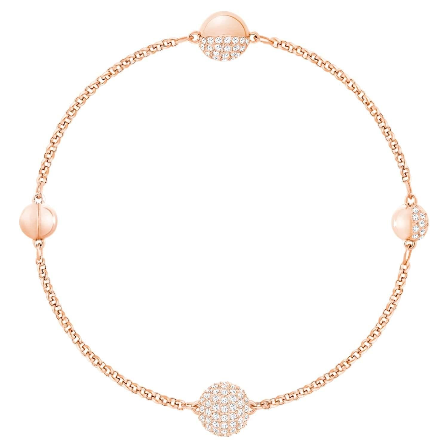 Swarovski Remix Collection Round Strand bianco, Placcato oro rosa
