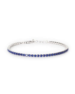 Tennis Uomo Argento Zirconi Blu