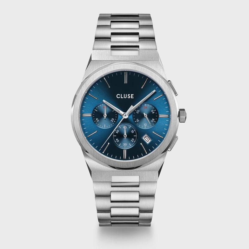 Vigoureux Chrono Steel Blue, chrono blu colore argento