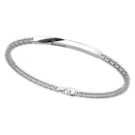 ZANCAN - BRACCIALE GRECO IN ARGENTO CON PIETRA NERA.