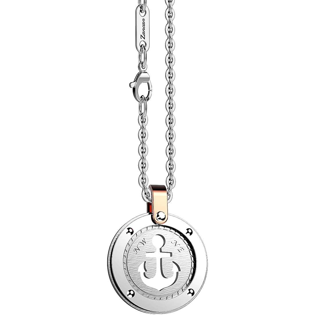 ZANCAN - COLLANA CON ANCORA SU MEDAGLIA TONDA.