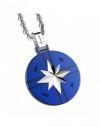 ZANCAN - COLLANA CON PENDAGLIO TONDO IN ACCIAIO BLU.