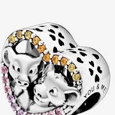 Charm Pandora Disney Cuore Scintillante di Simba e Nala