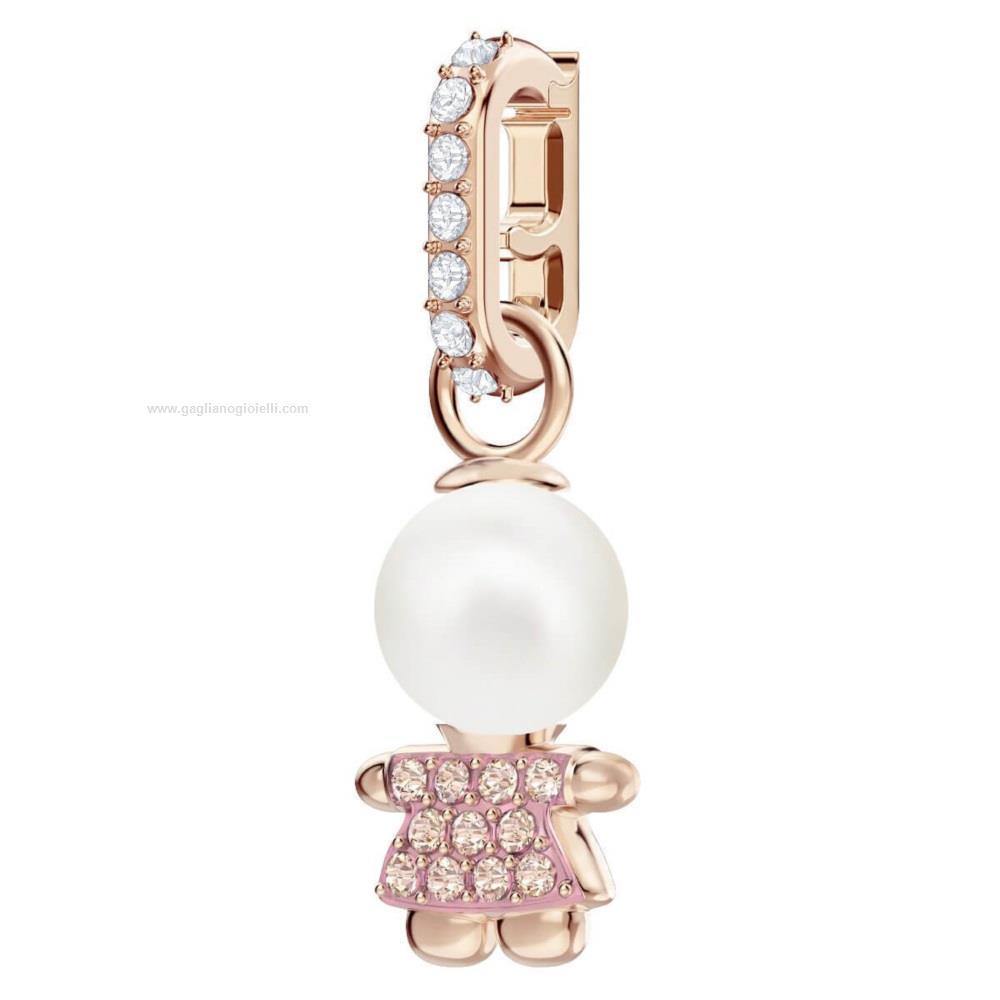 Charm da bambina Swarovski Remix Collectionmix Rosa, placcato oro rosa