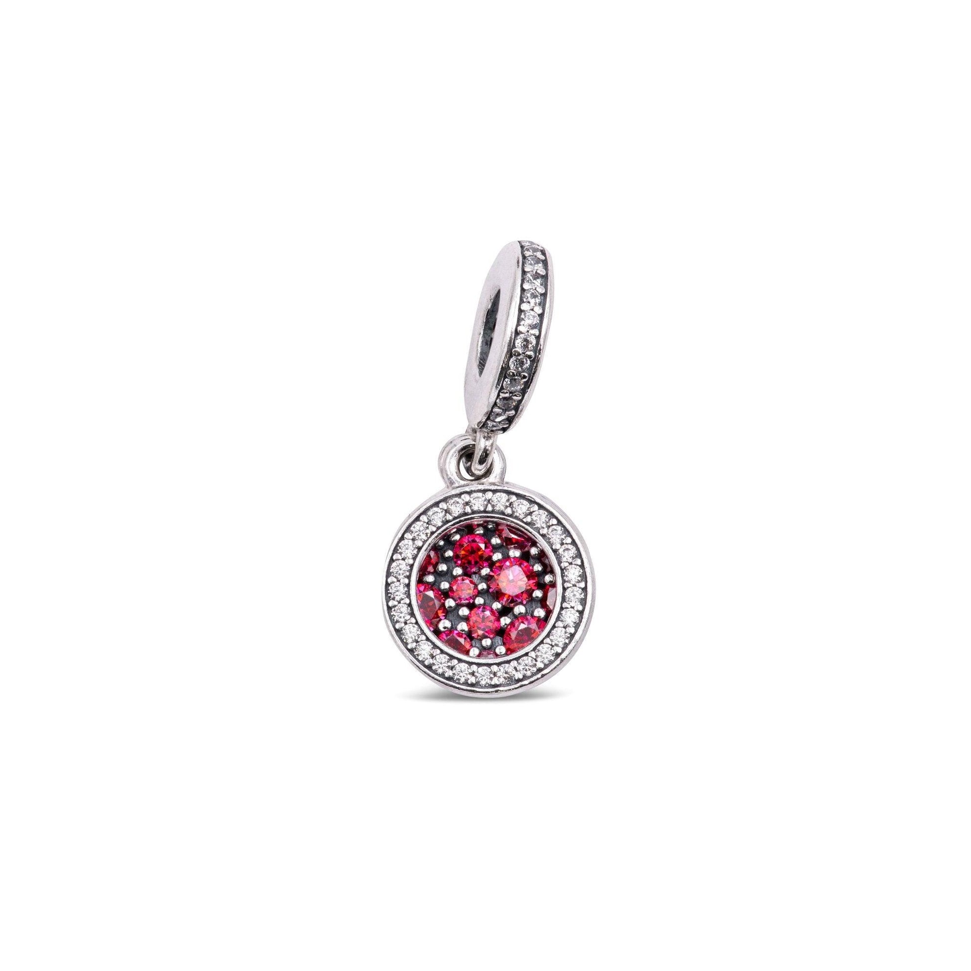 Charm Pendente Pietre Rosse