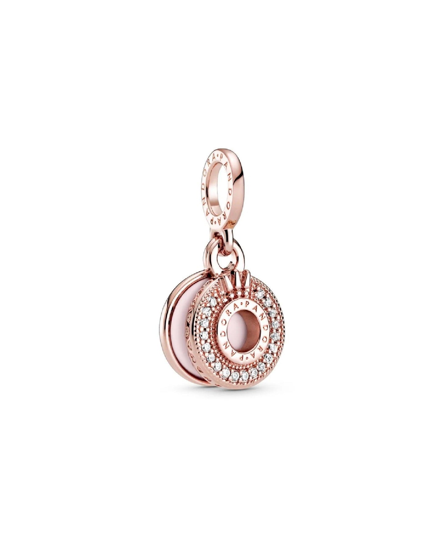 Charm pendente scintillante con pavé e O coronata