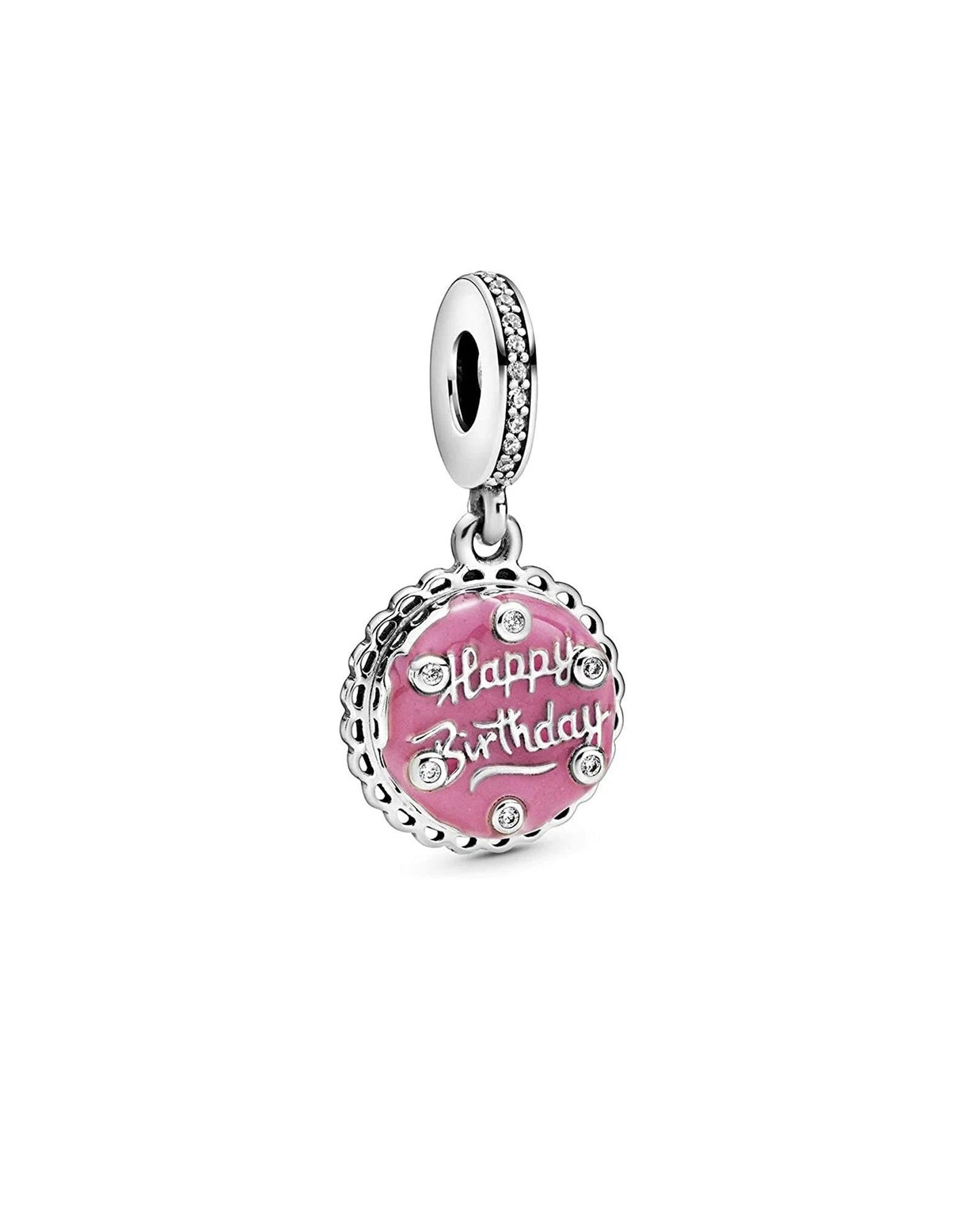 Charm Pendente Torta di Compleanno Rosa