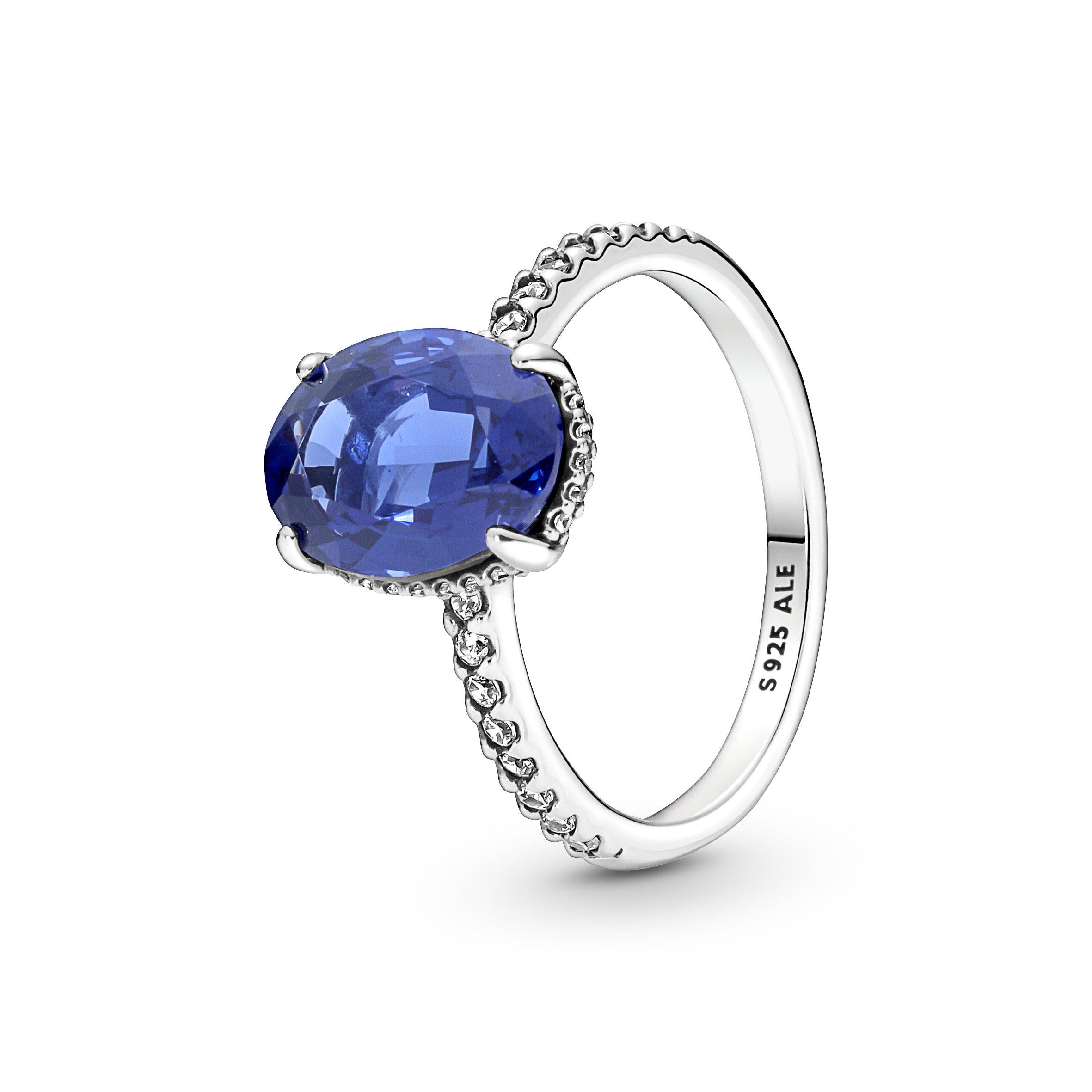 Anello swarovski hot sale pietra blu