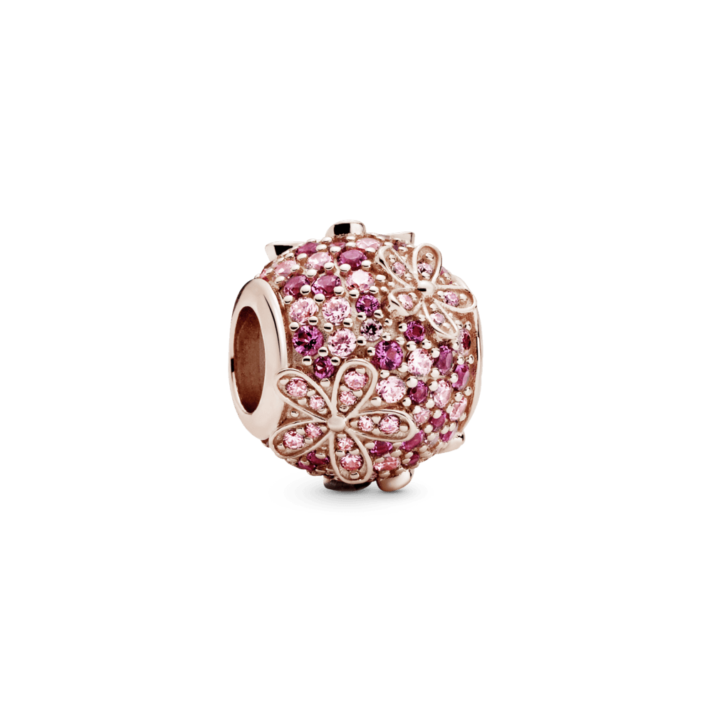 Charm Margherita Con Pavé Rosa