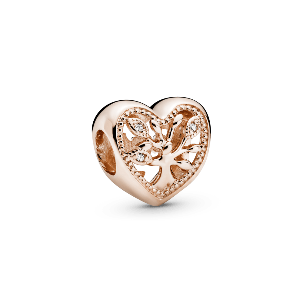 Charm Openwork Cuore Albero della Famiglia