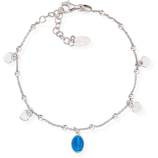 Bracciale Madonnina Smaltata Blu e Cuori