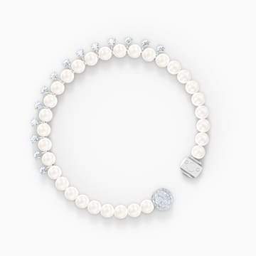 BRACCIALETTO TREASURE PEARL, BIANCO, PLACCATO RODIO