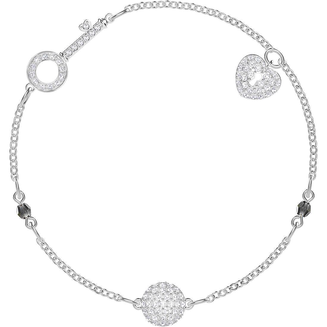 Swarovski Remix Collection Lock Strand, bianco, Rodiato