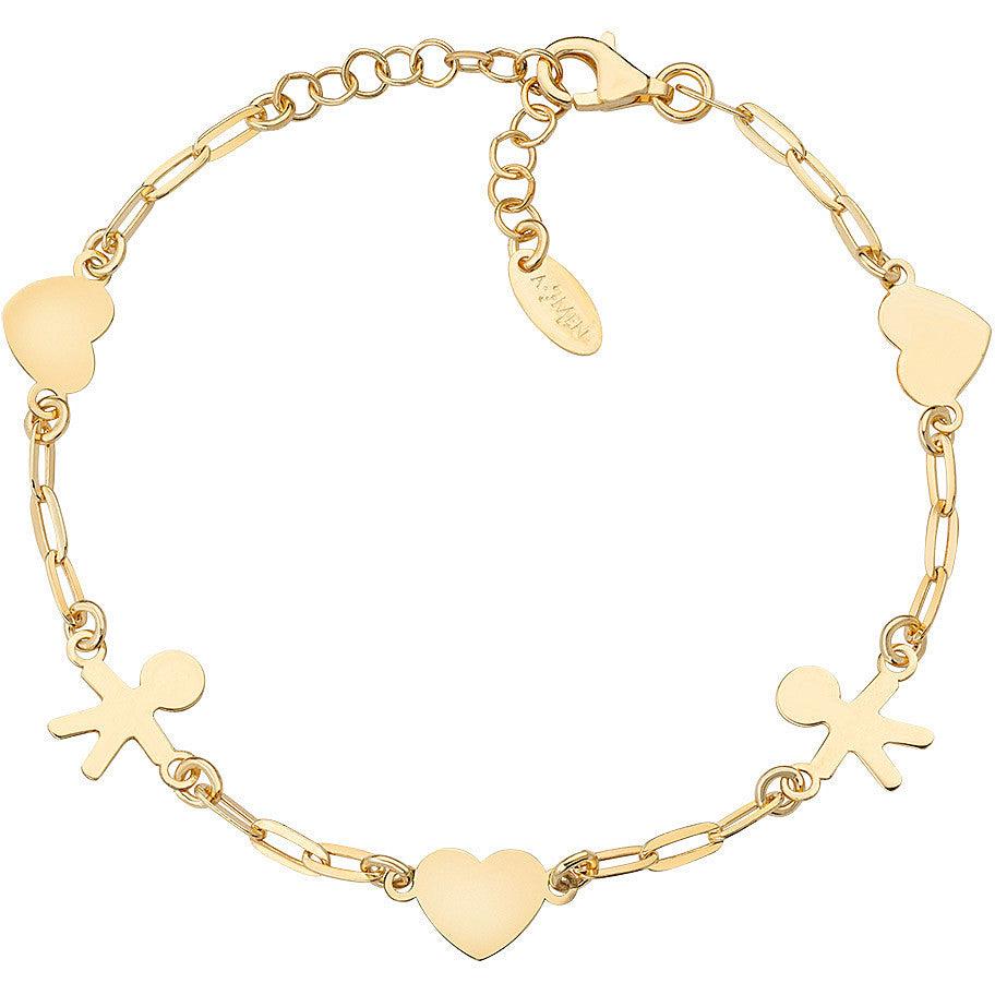 Bracciale Catena Bambino e Cuori Dorato