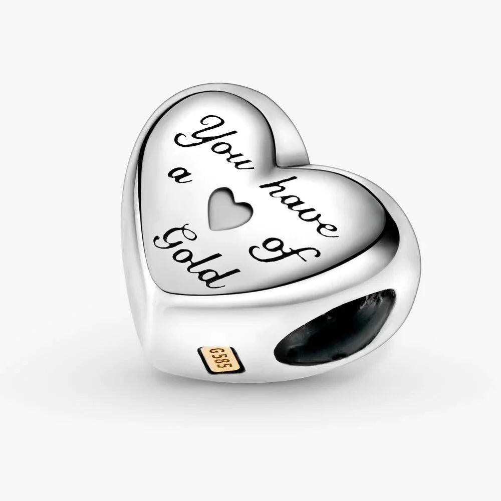 Charm Con Cuore Dorato A Cupola