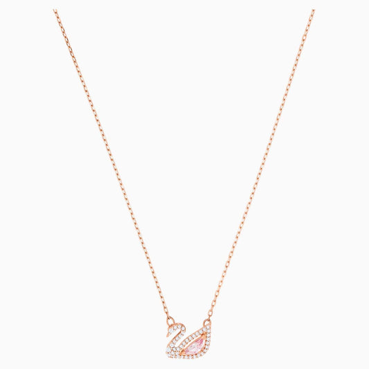 Collana Dazzling Swan Cigno, Rosa, Placcato color oro rosa
