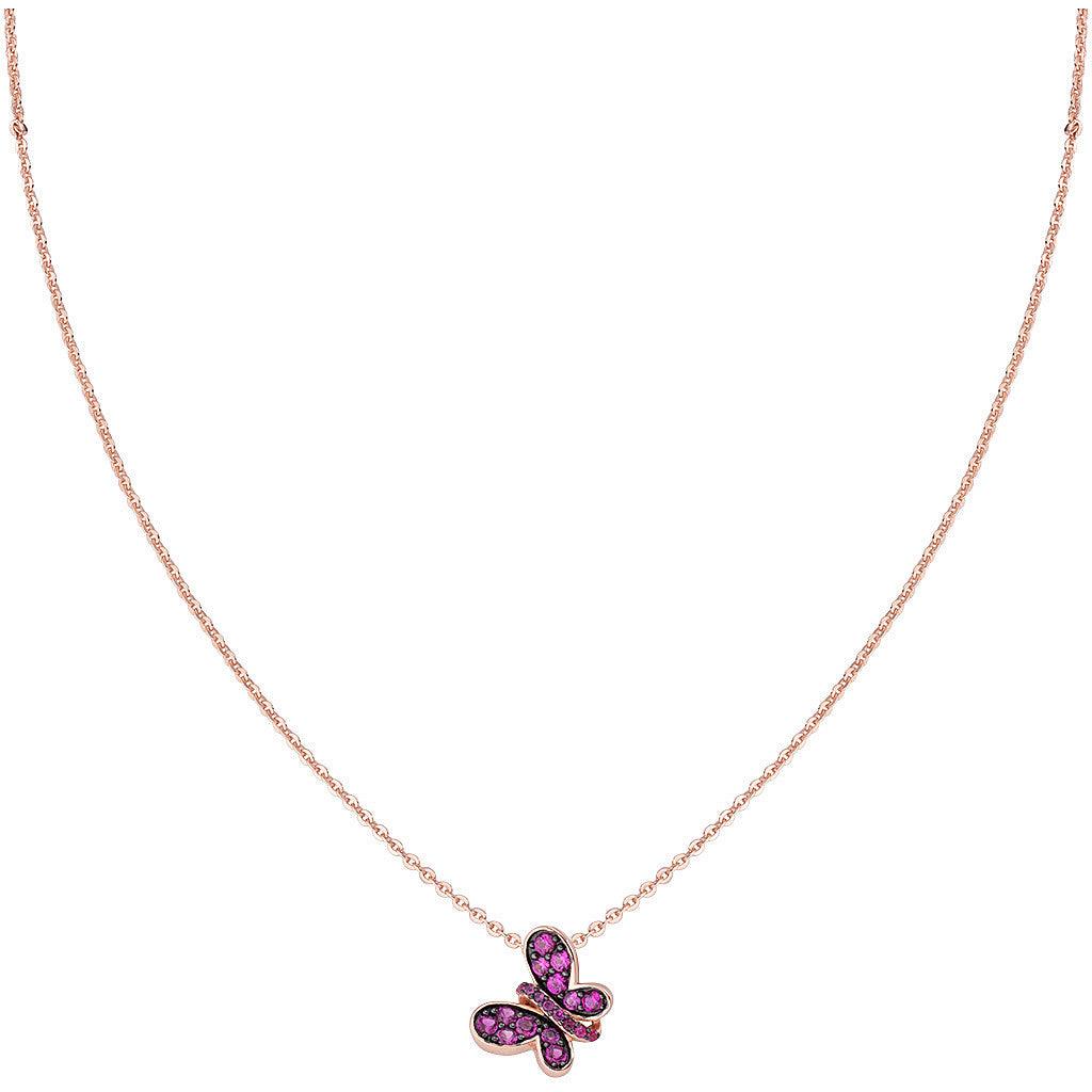 Collana Rosè Farfalla Zirconi Brown Zirconi Rubino