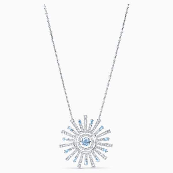 COLLANA SUNSHINE, AZZURRO, PLACCATO RODIO