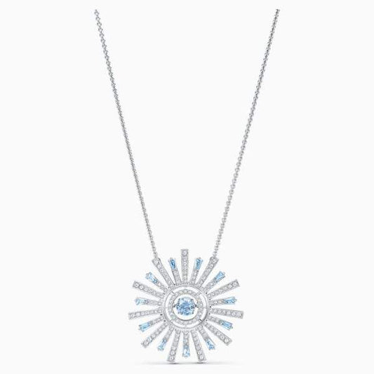 COLLANA SUNSHINE, AZZURRO, PLACCATO RODIO