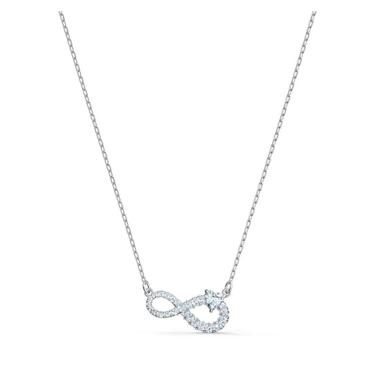 Collana Swarovski Infinity bianco, placcato rodio