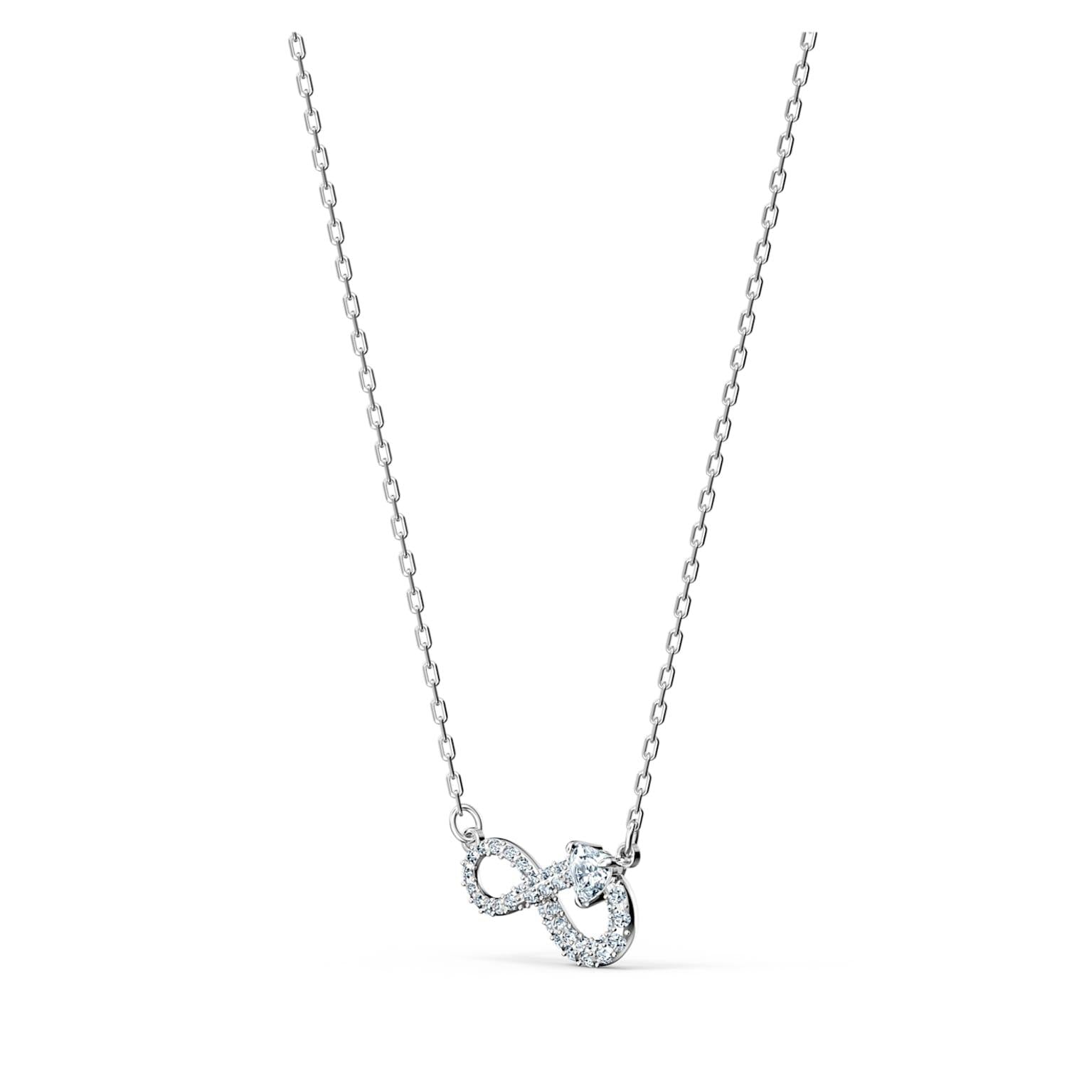 Collana Swarovski Infinity bianco, placcato rodio