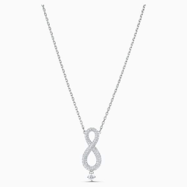 COLLANA SWAROVSKI INFINITY, BIANCO, PLACCATO RODIO