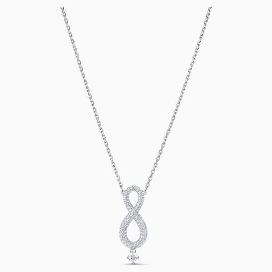 COLLANA SWAROVSKI INFINITY, BIANCO, PLACCATO RODIO